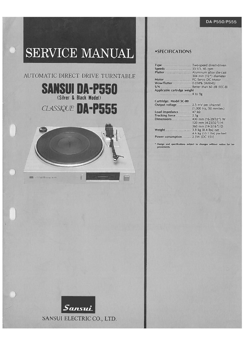 Sansui DA P555 Service Manual