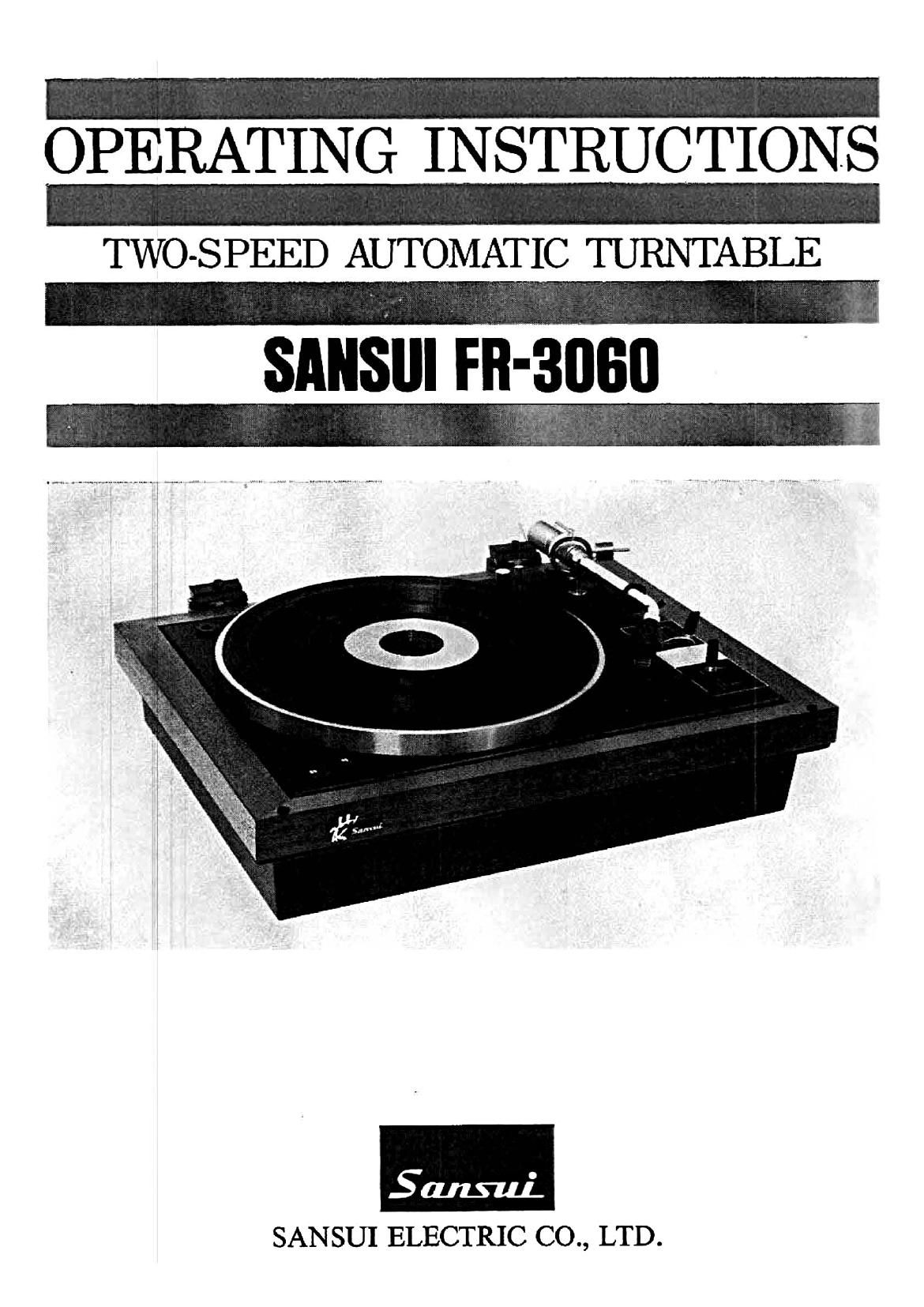 Sansui FR 3060 Owners Manual