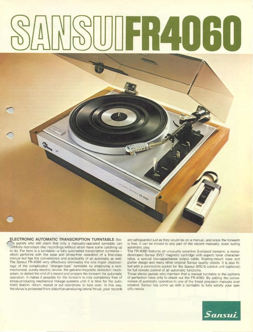 Sansui FR 4060 Brochure