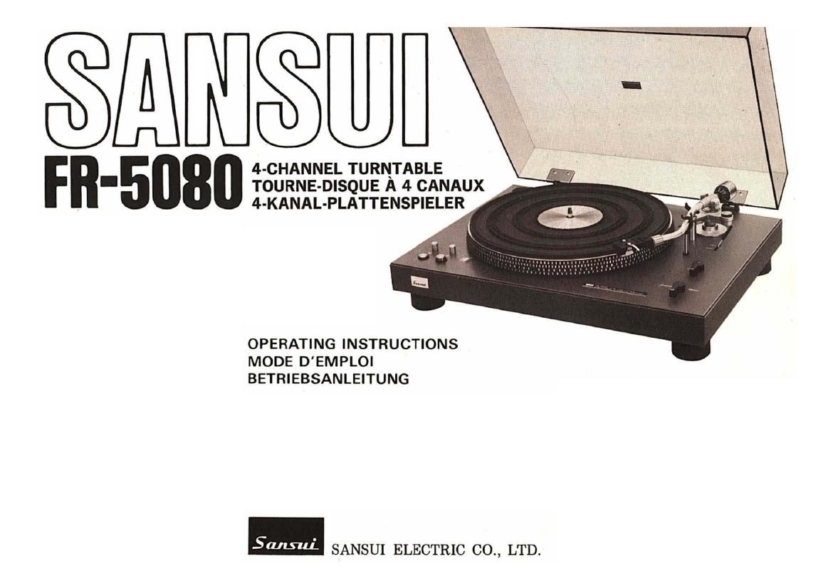 Sansui FR 5080 Owners Manual