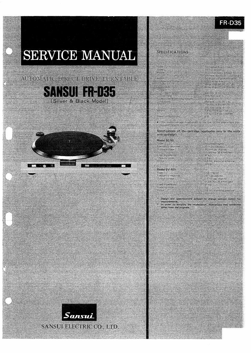 Sansui FR D35 Service Manual