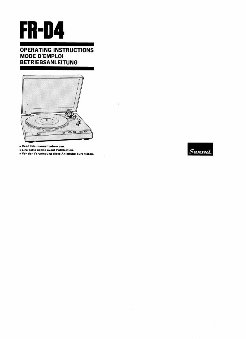 Sansui FR D4 Owners Manual