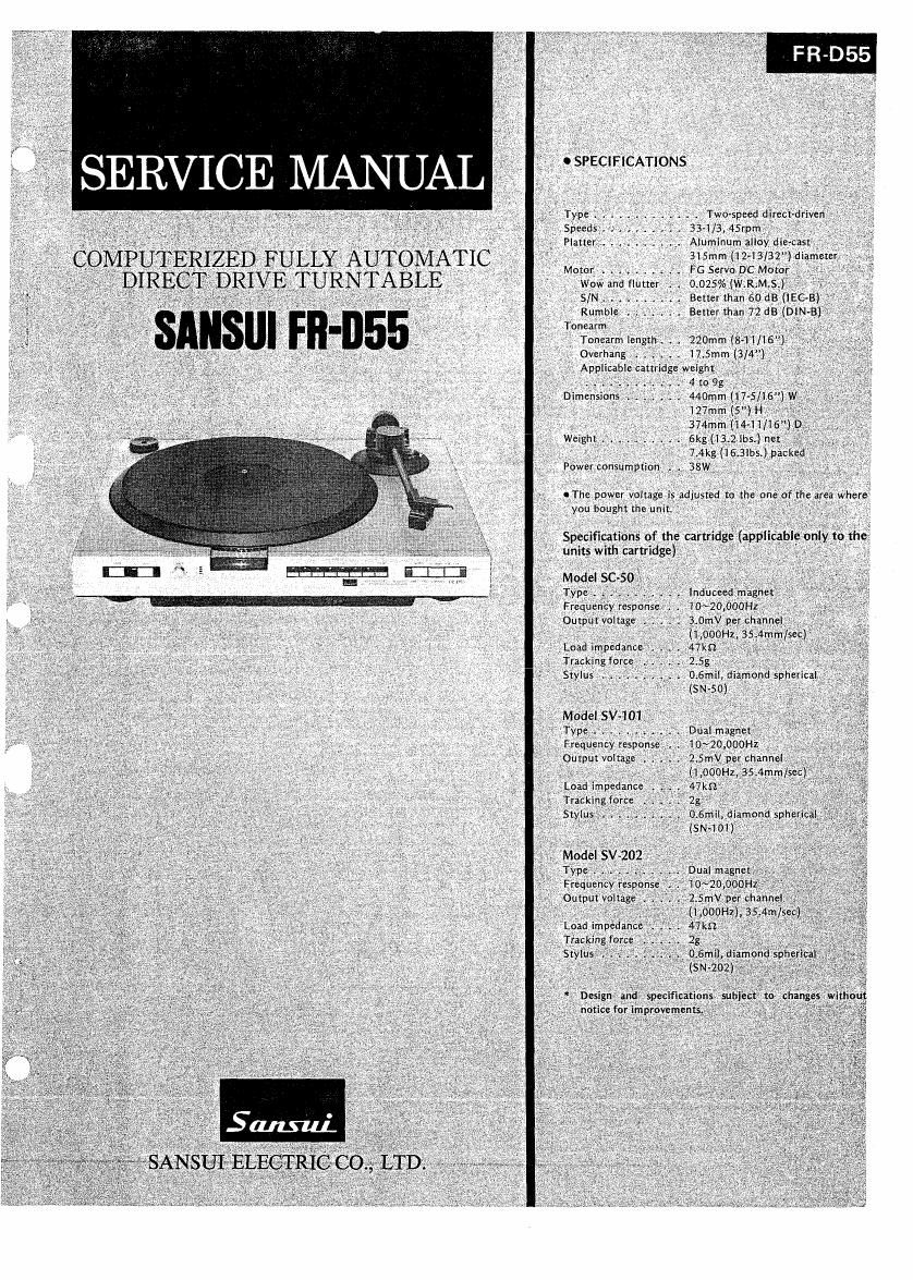 Sansui FR D55 Service Manual