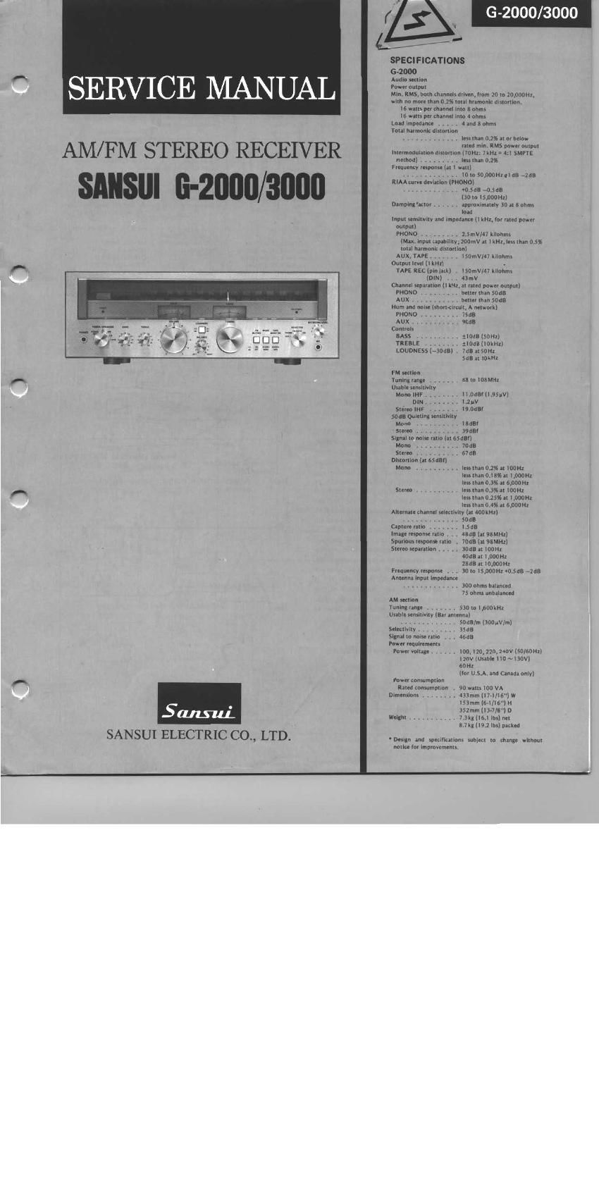 Sansui G 2000 G 3000 Service Manual