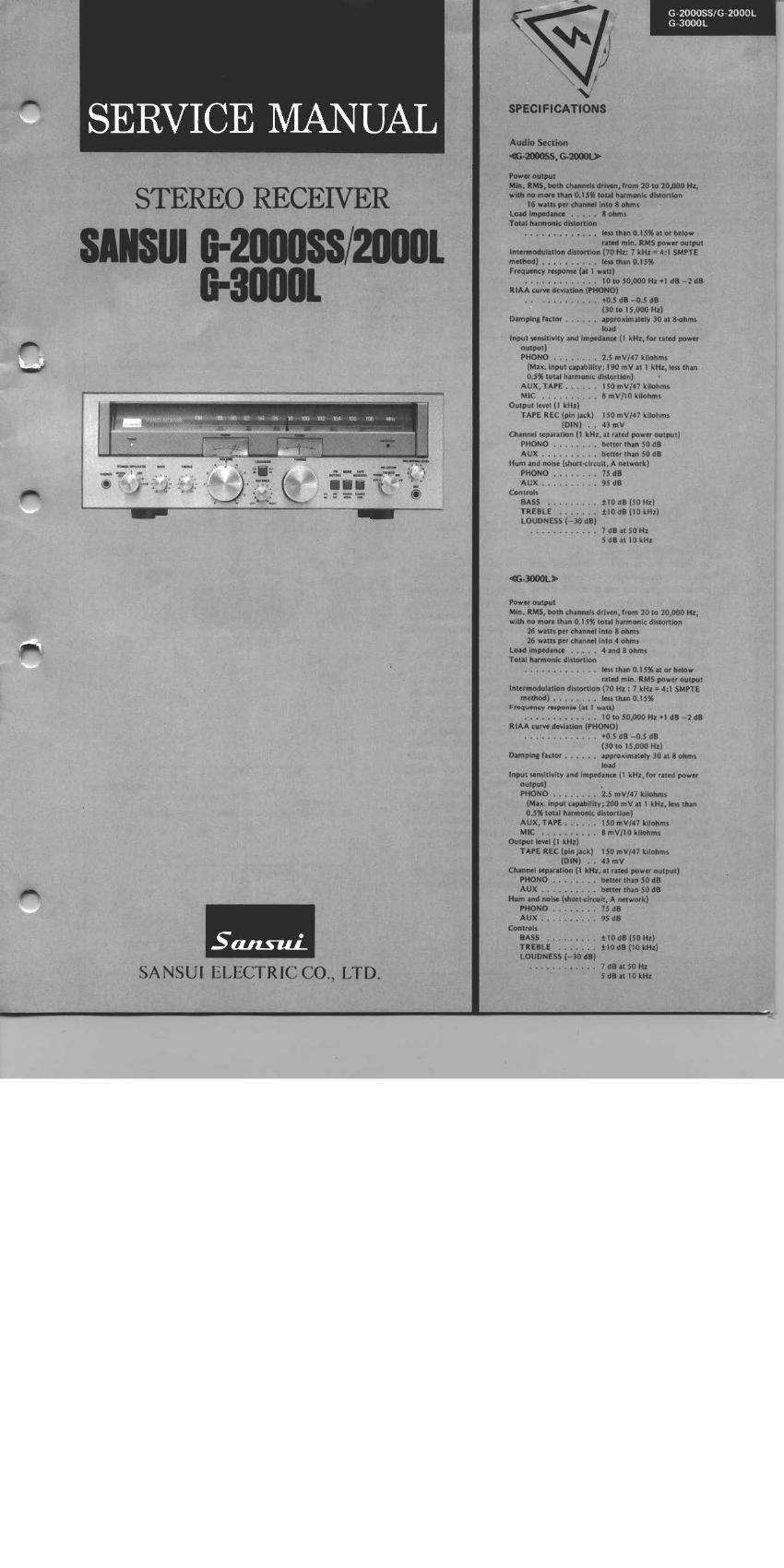 Sansui G 2000L Service Manual