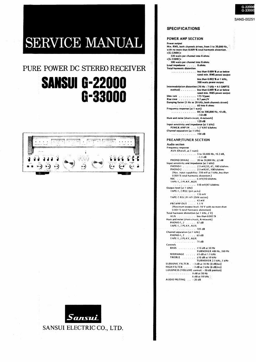 Sansui G 22000 G 33000 Service Manual