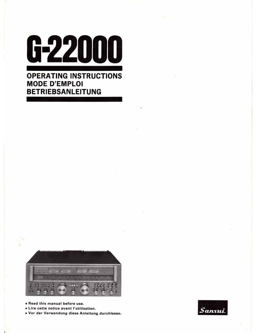 Sansui G 22000 Owners Manual