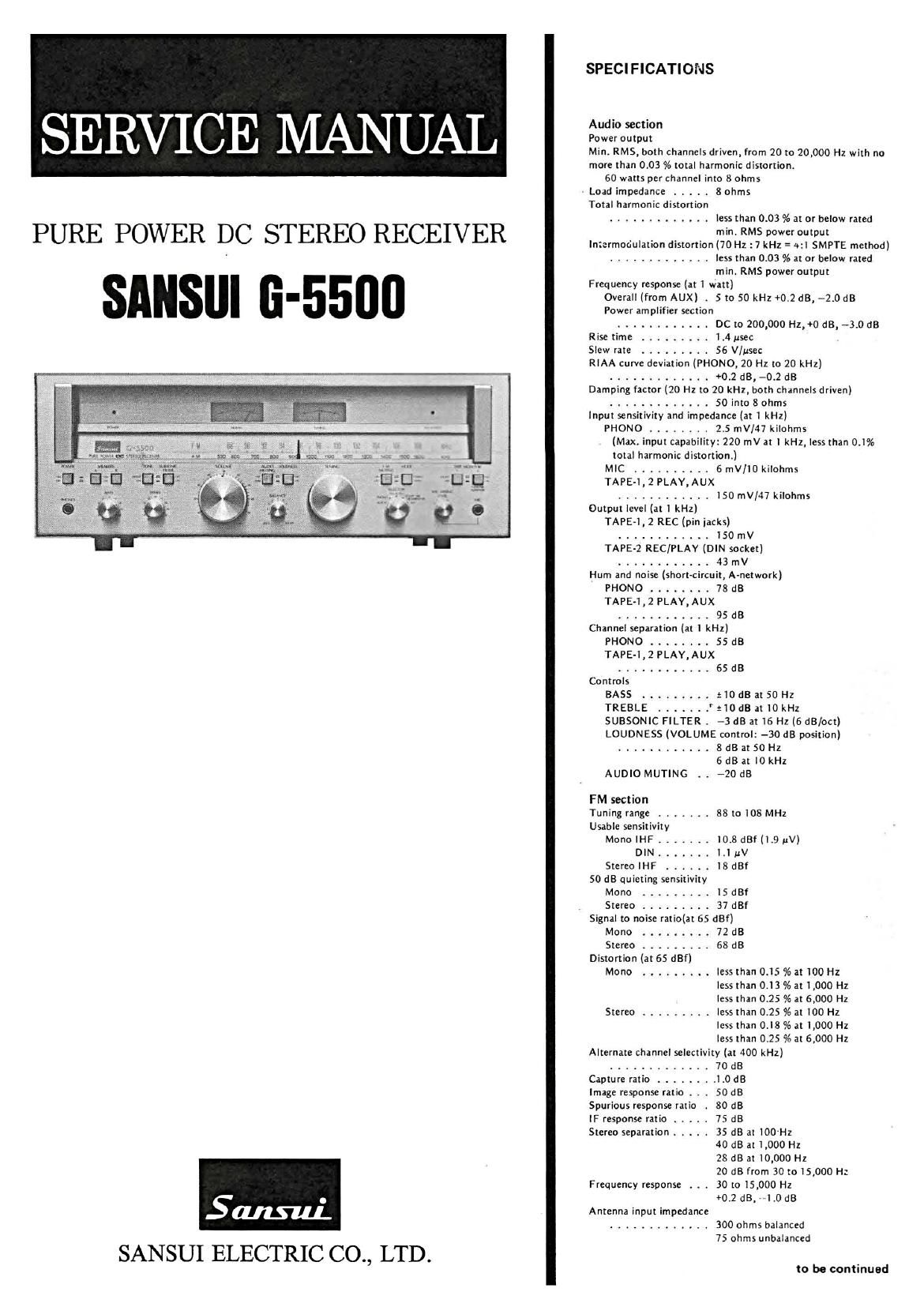 Sansui G 5500 Service Manual