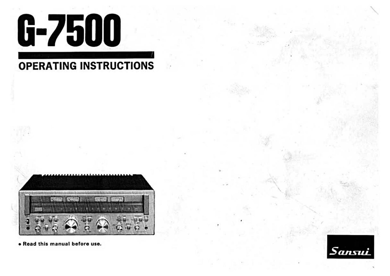 Sansui G 7500 Owners Manual