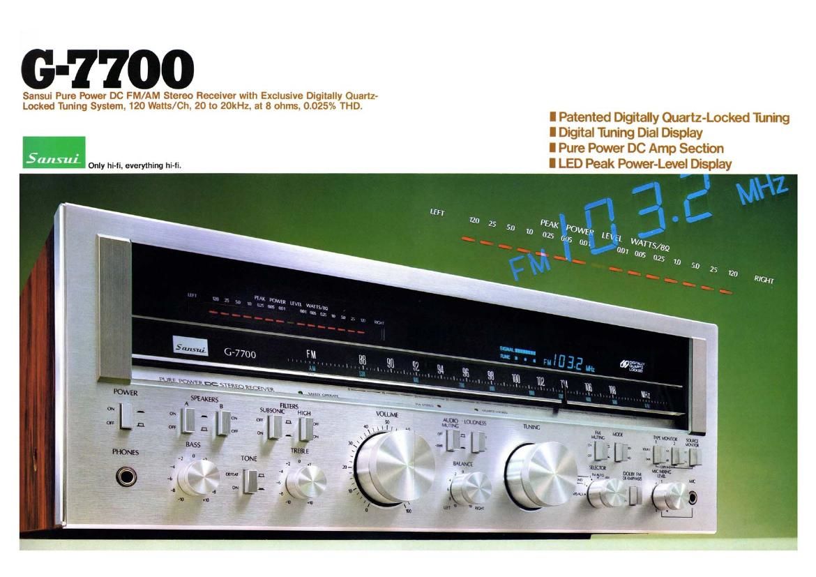 Sansui G 7700 Brochure