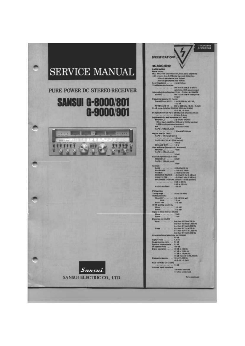 Sansui G 8000 9000 Service Manual