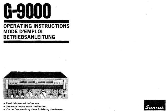 Sansui G 9000 Owners Manual