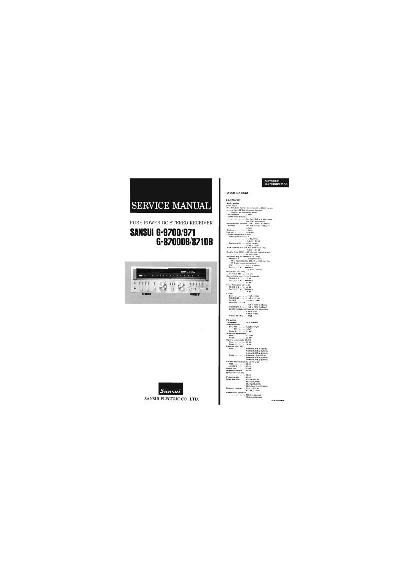 Sansui G 9700 8700 DB Service Manual