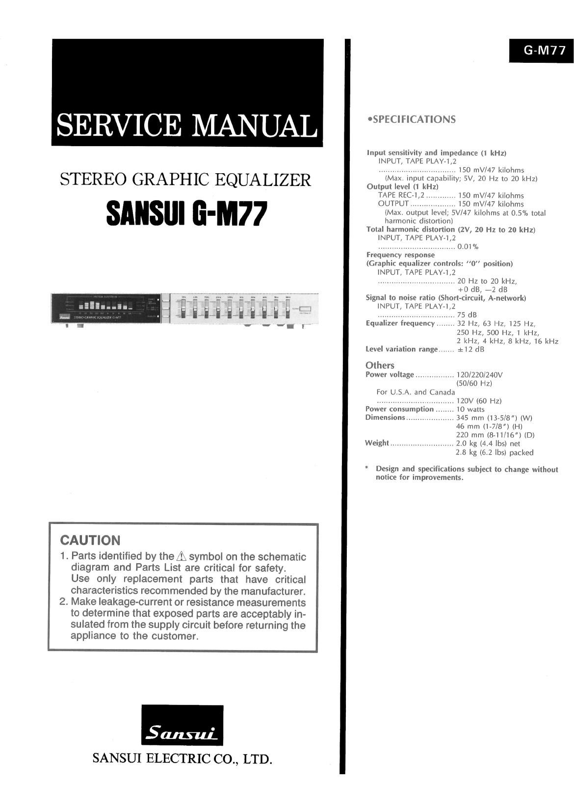 Sansui G M77 Service Manual