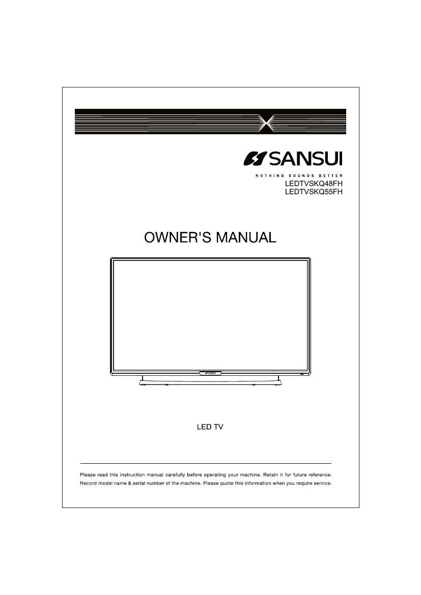 Sansui LEDTV SKQ48FH Owners Manual