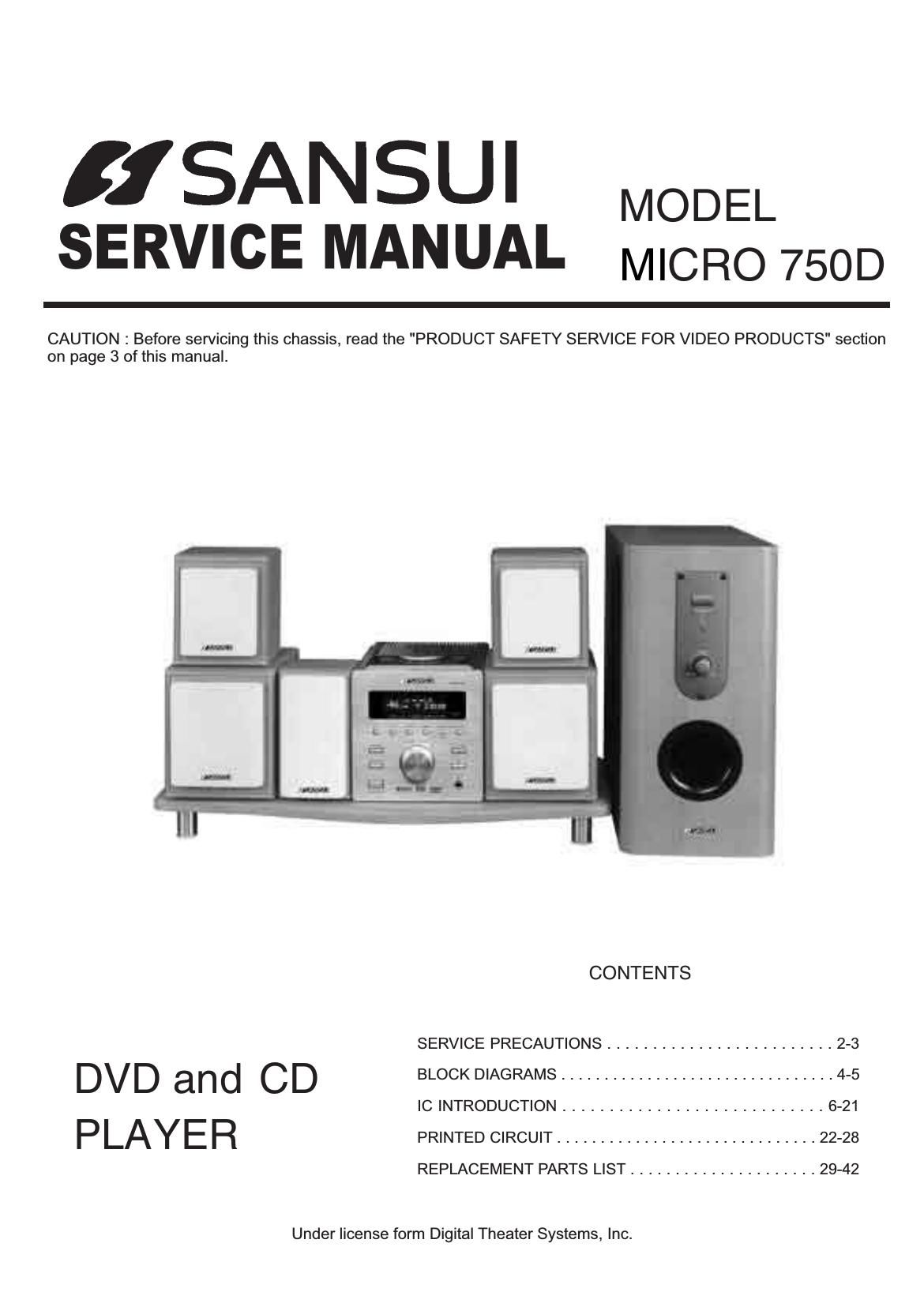 Sansui Micro 750 D Service Manual