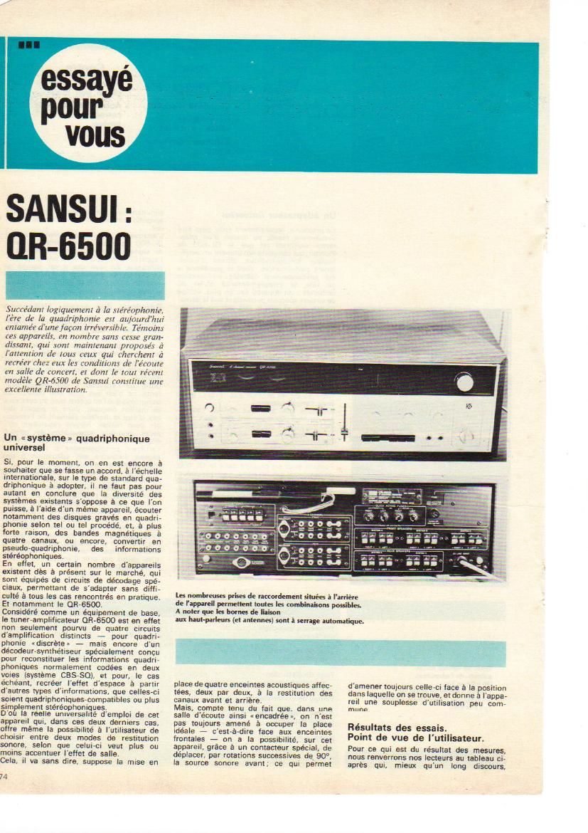 Sansui QR 6500 Test