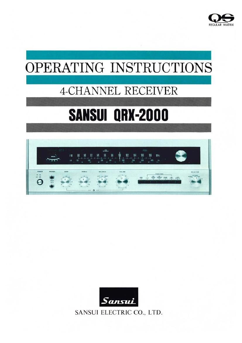 Sansui QRX 2000 Owners Manual