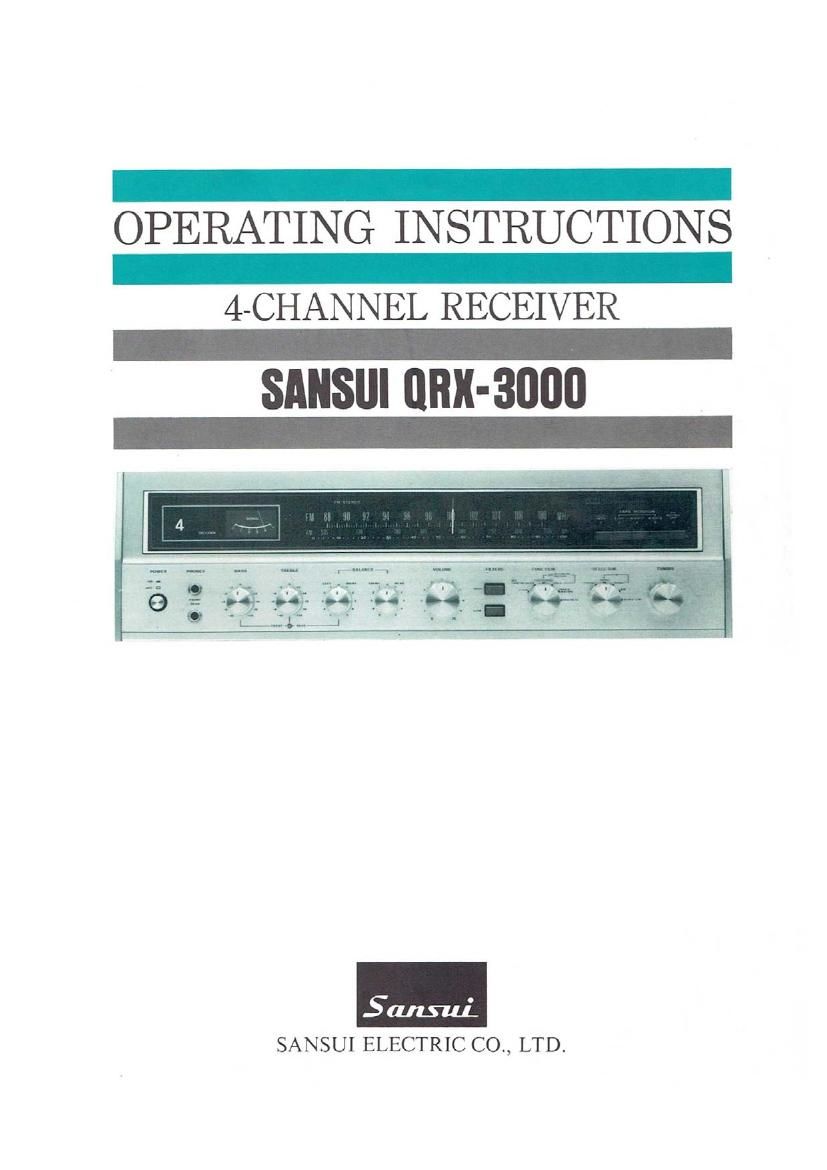 Sansui QRX 3000 Owners Manual