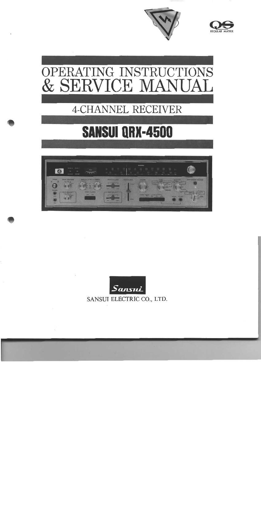 Sansui QRX 4500 Service Manual