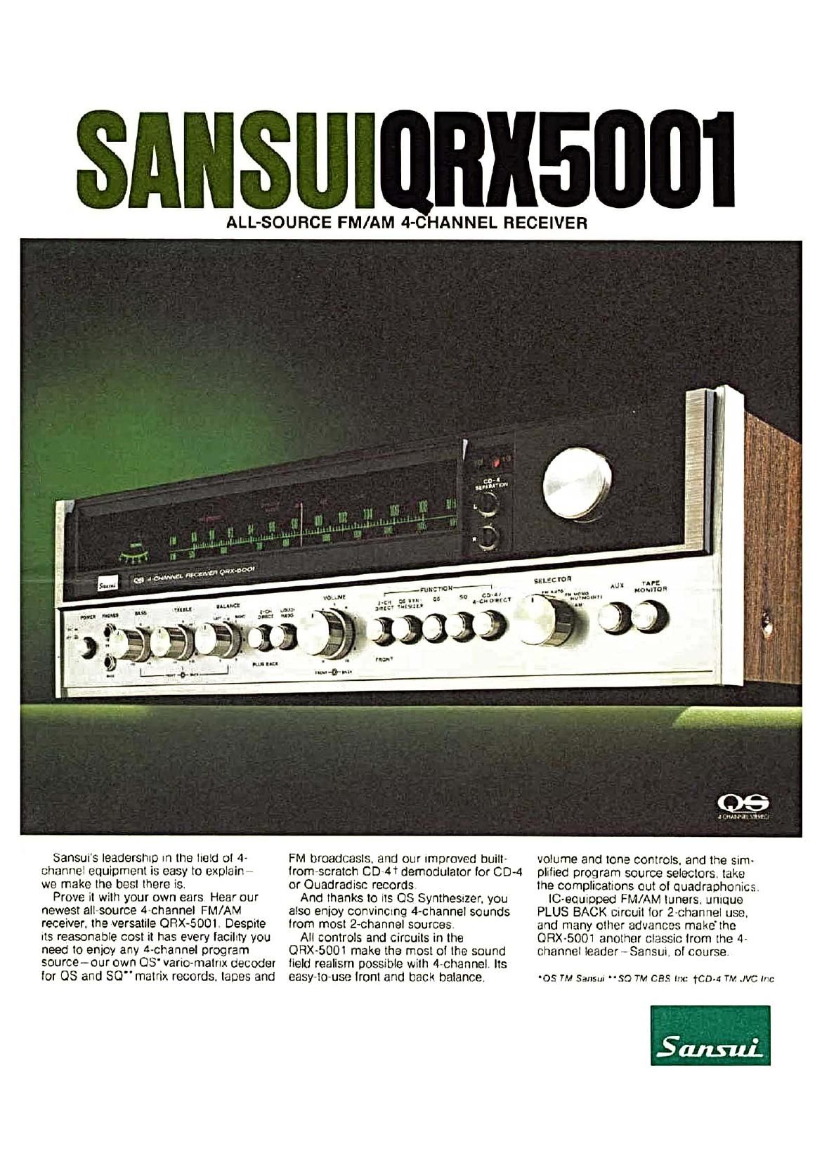 Sansui QRX 5001 Brochure