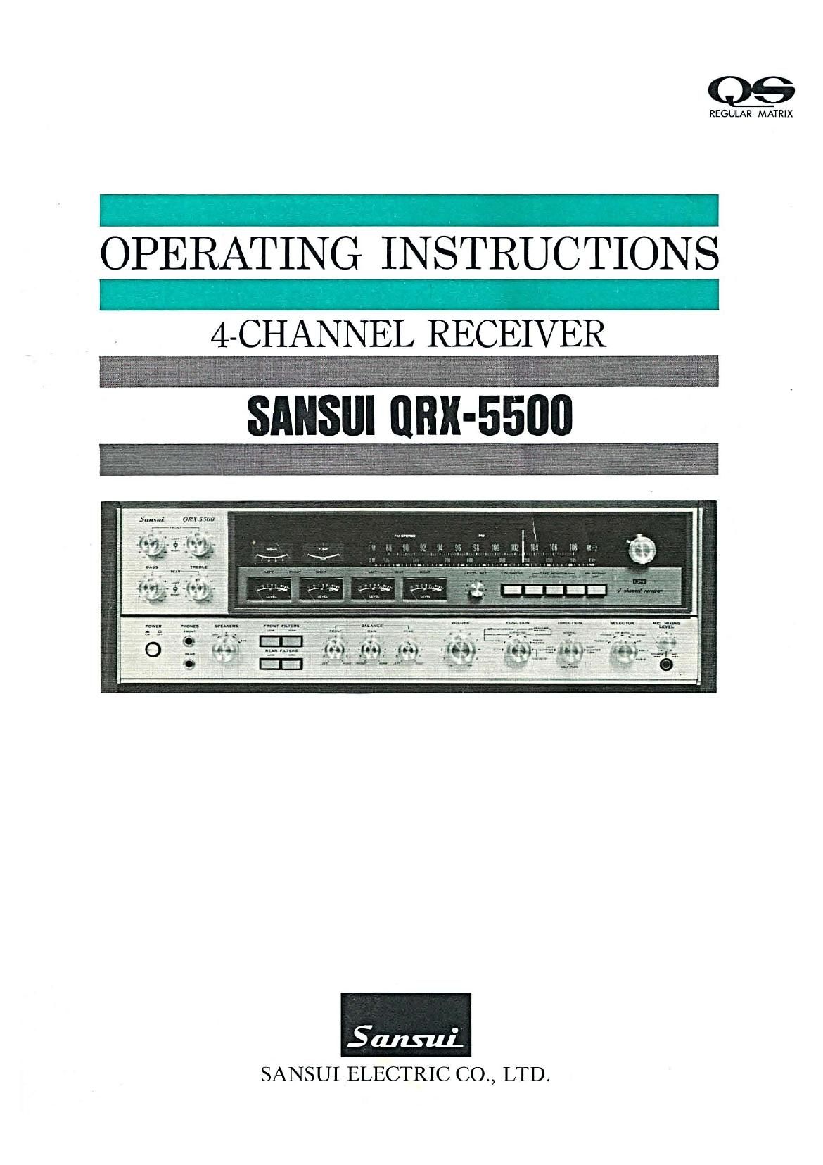 Sansui QRX 5500 Owners Manual