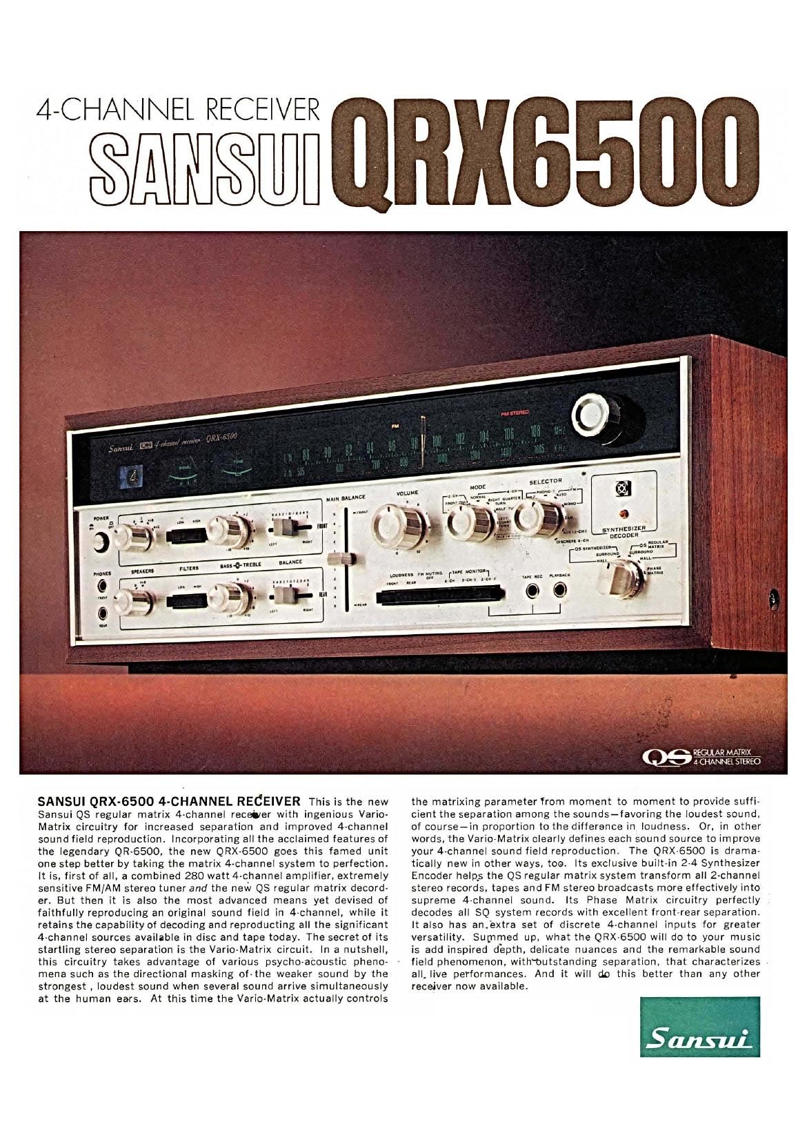 Sansui QRX 6500 Brochure