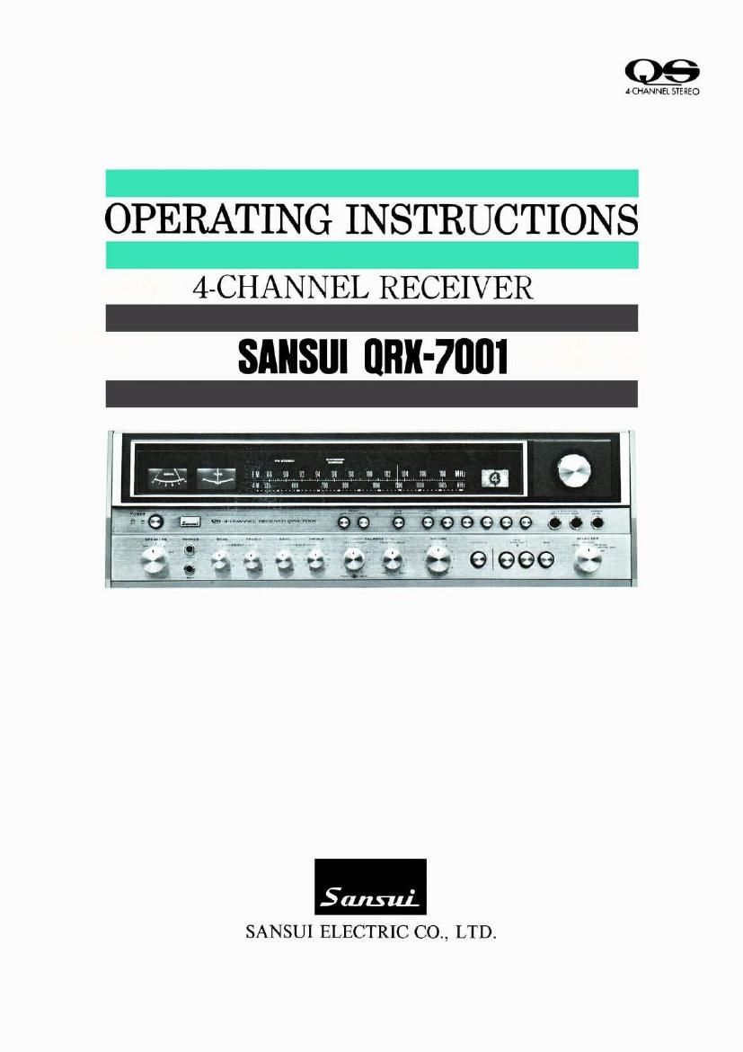 Sansui QRX 7001 Owners Manual