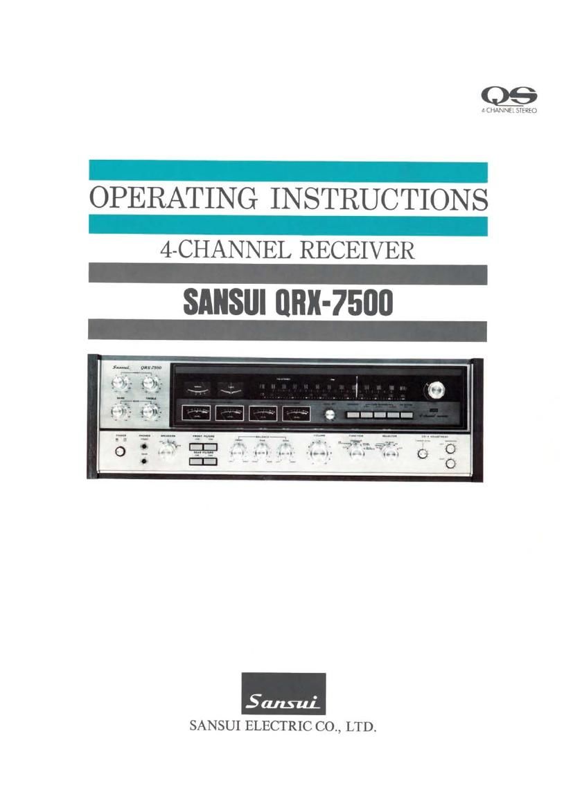 Sansui QRX 7500 Owners Manual