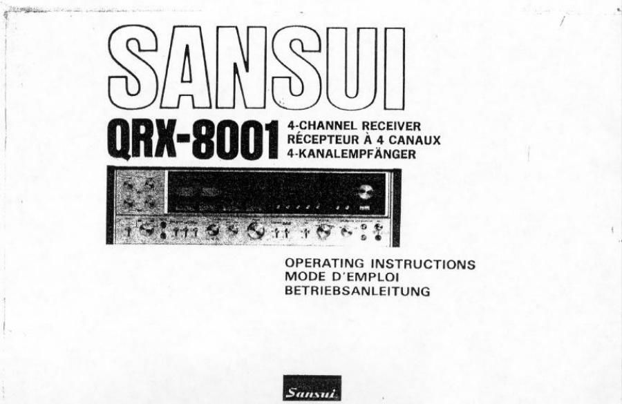 Sansui QRX 8001 Owners Manual