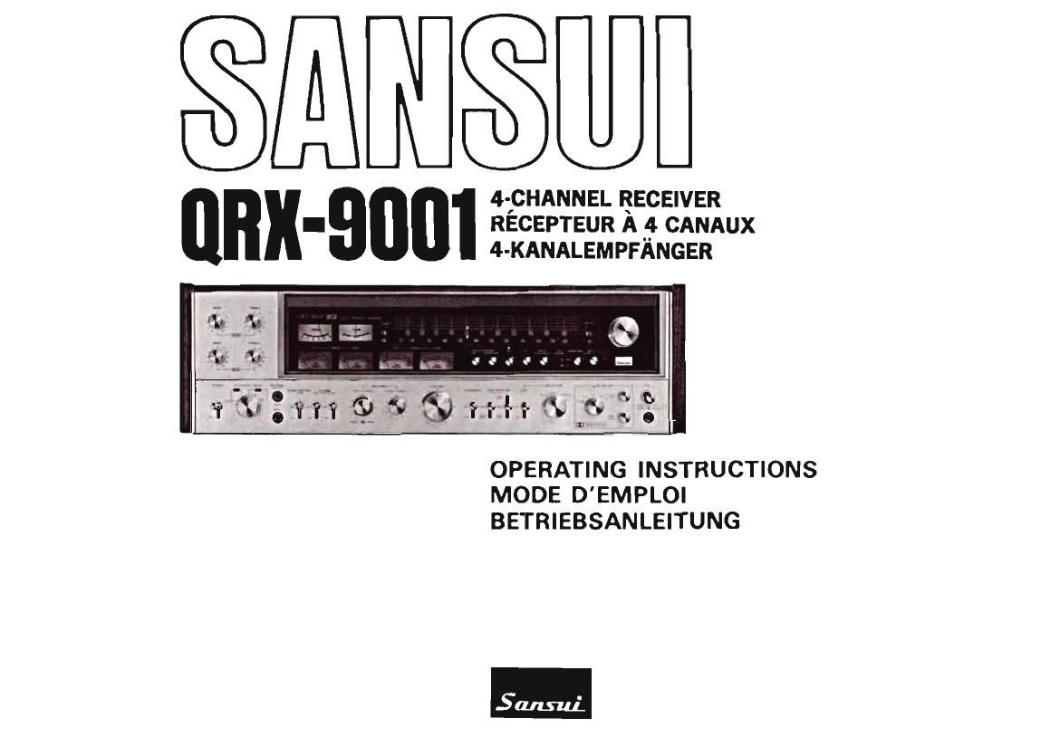 Sansui QRX 9001 Owners Manual