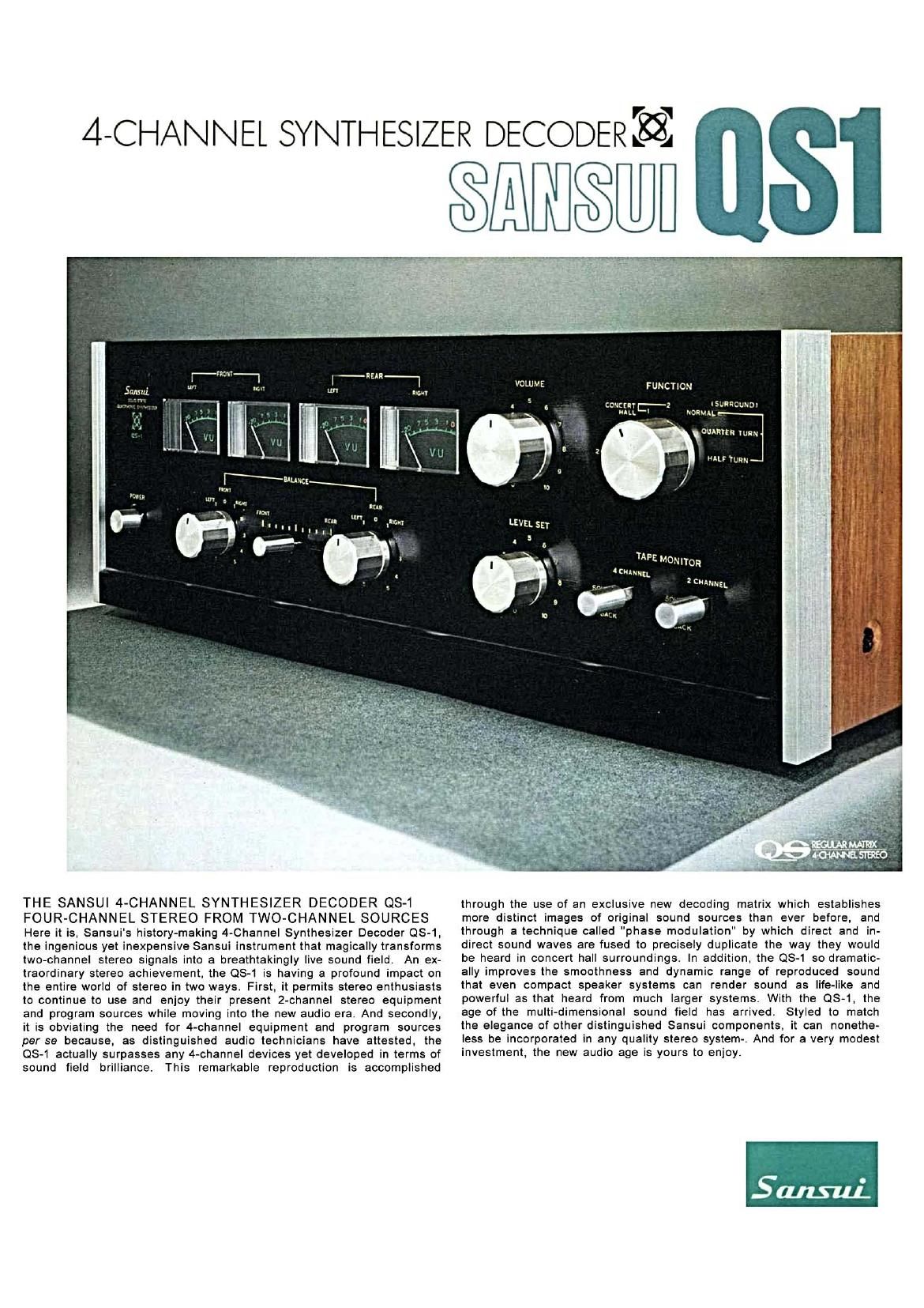 Sansui QS 1 Brochure