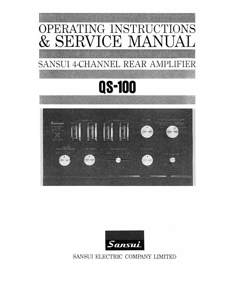 Sansui QS 100 Service Manual