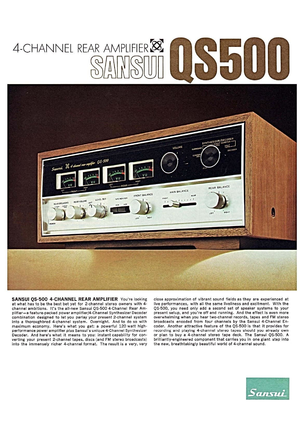 Sansui QS 500 Brochure