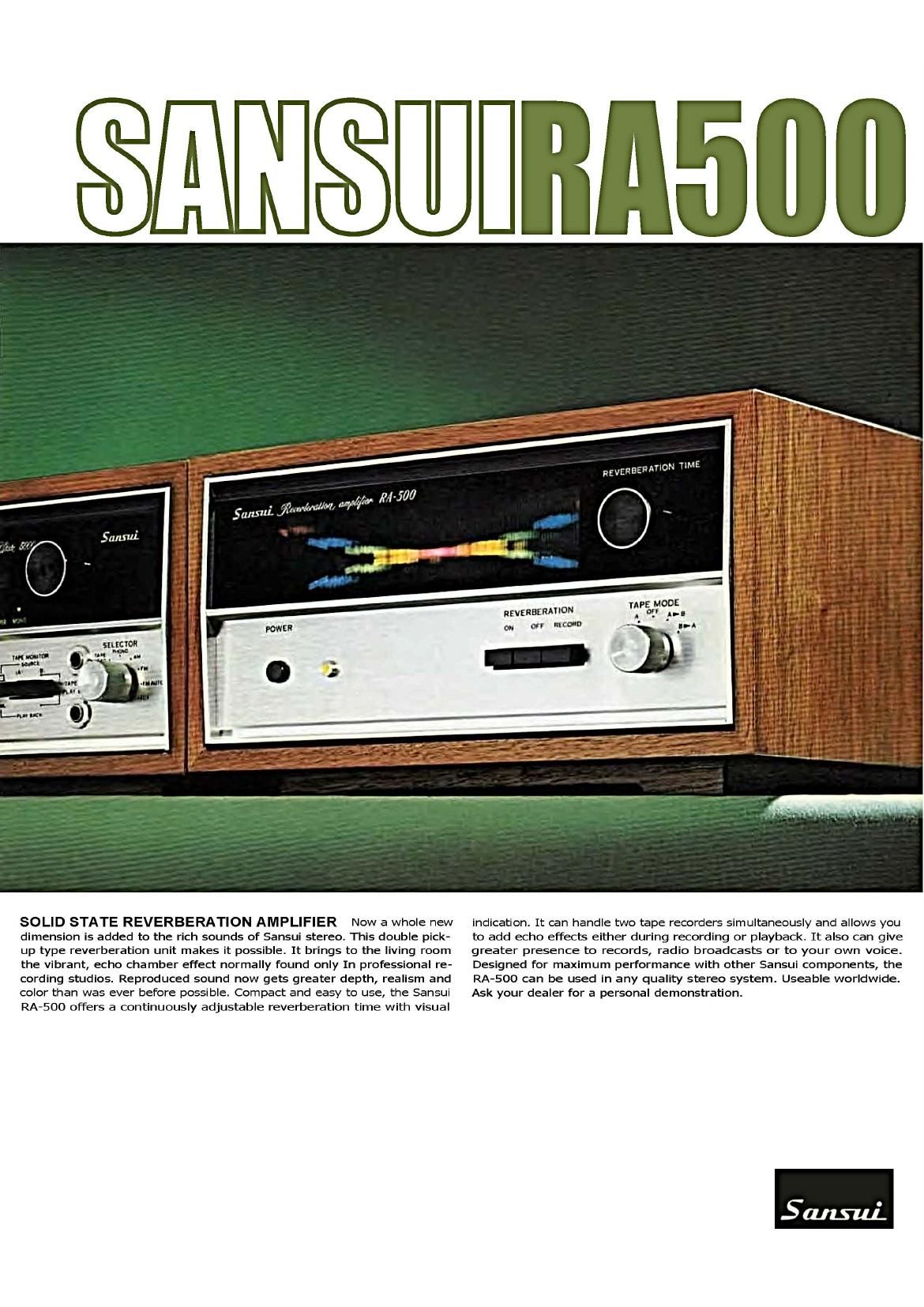 Sansui RA 500 Brochure