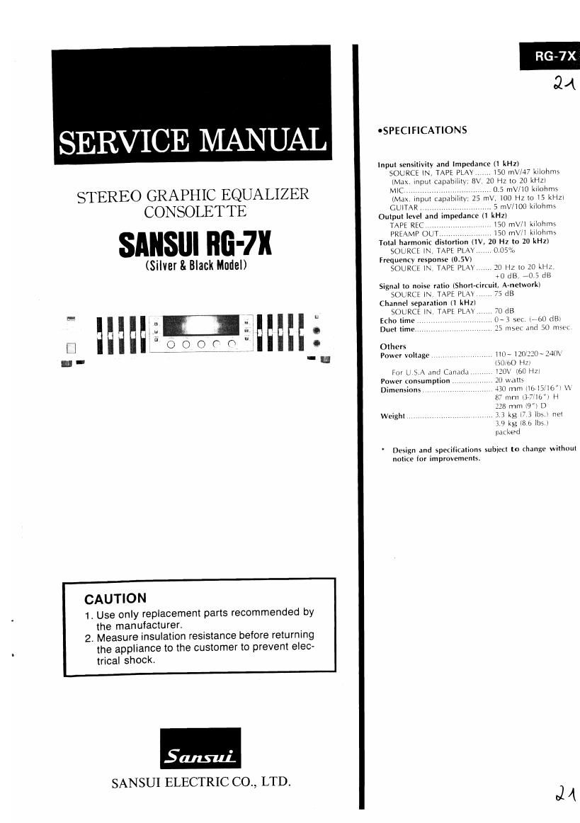 Sansui RG 7 X Service Manual