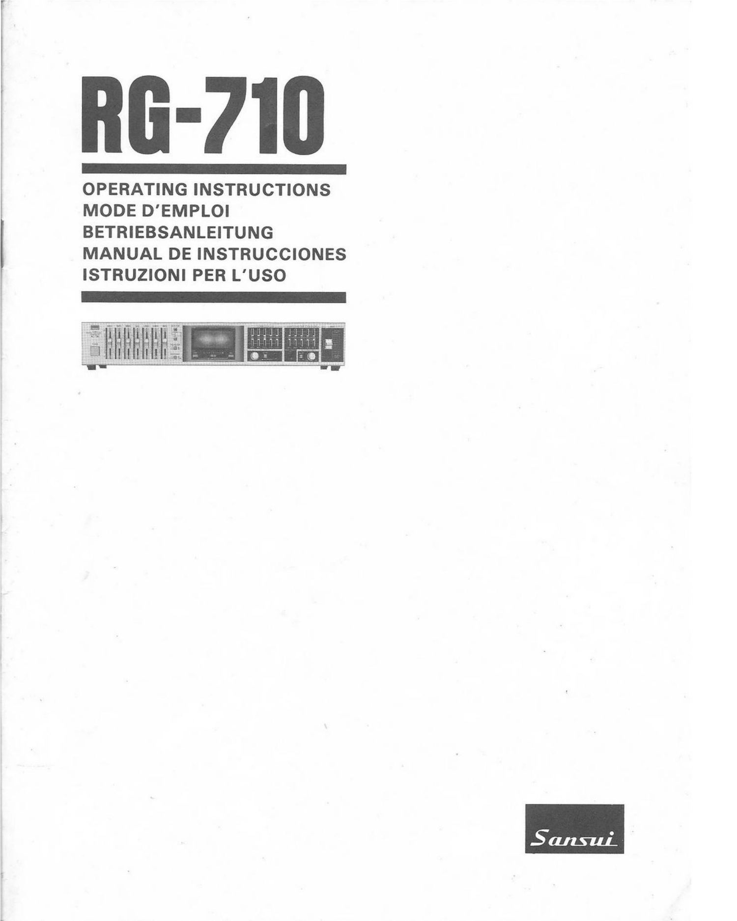 Sansui RG 710 Owners Manual