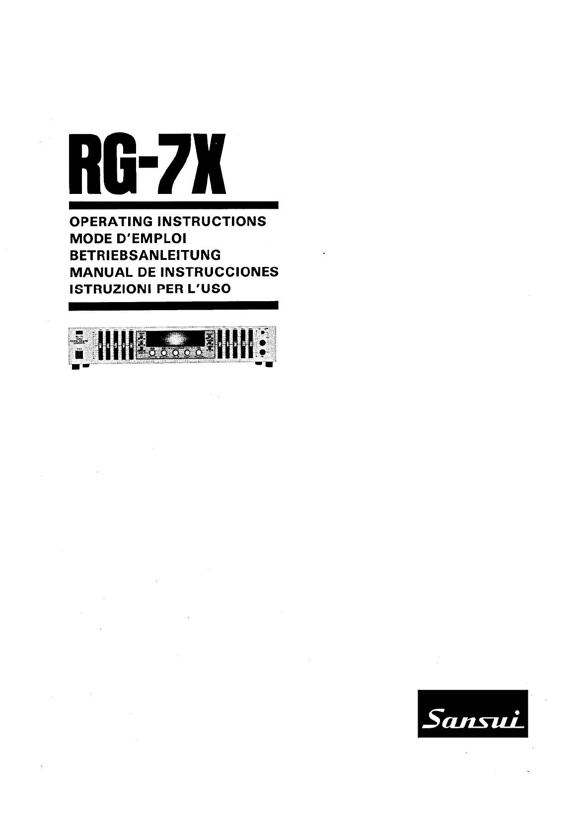 Sansui RG 7X Owners Manual