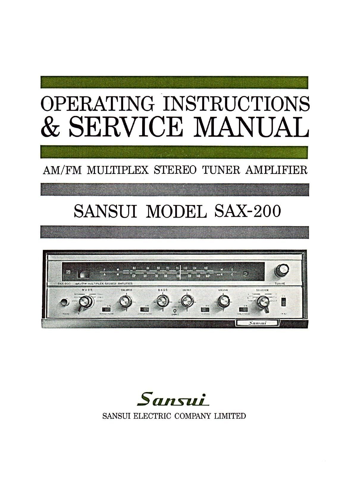 Sansui SAX 200 Service Manual