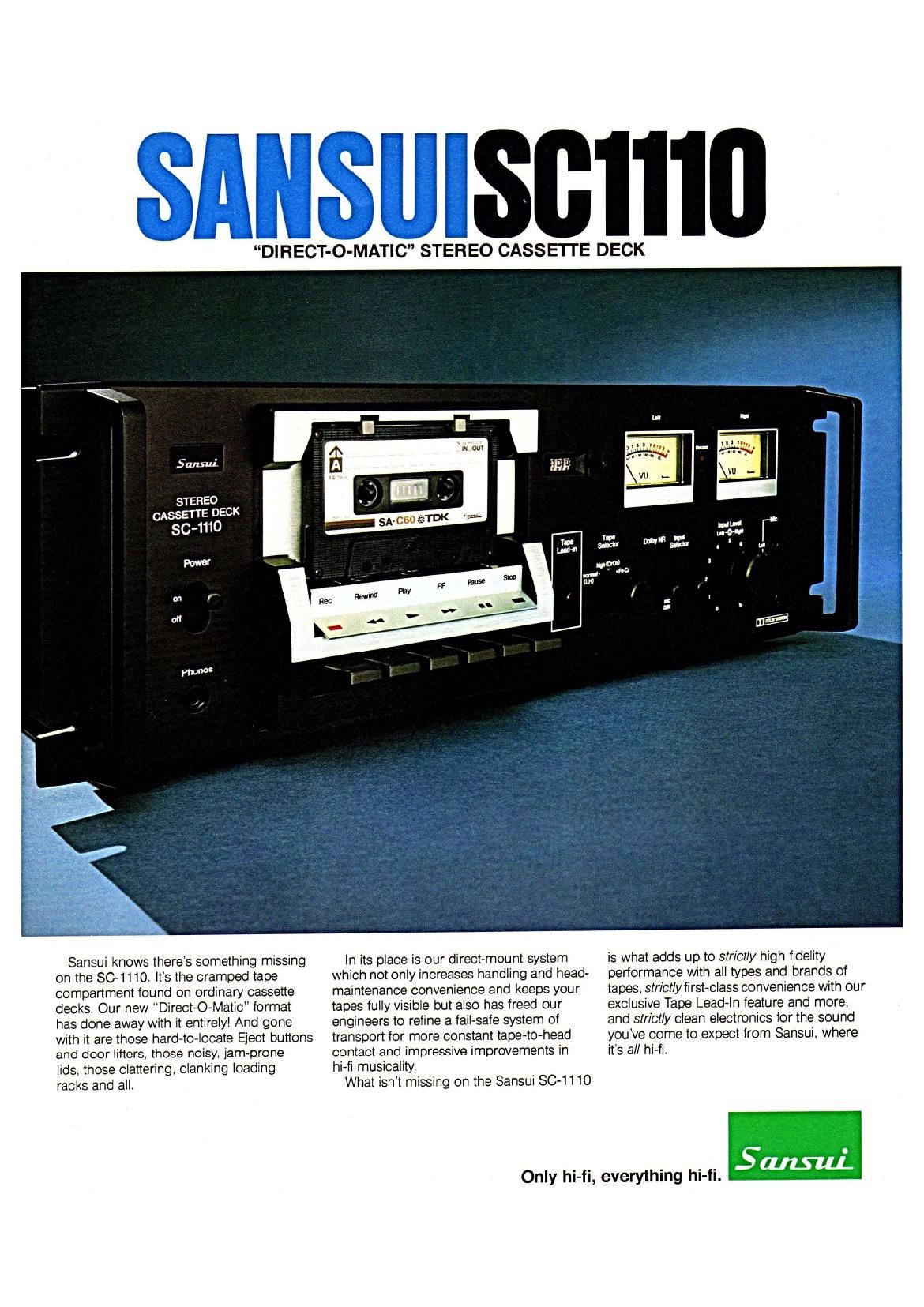 Sansui SC 1110 Brochure