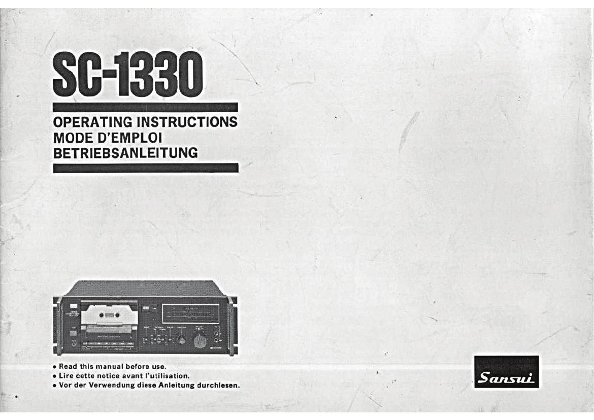 Sansui SC 1330 Owners Manual