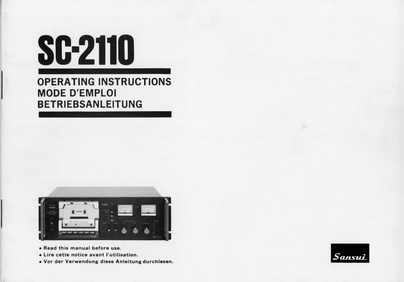 Sansui SC 2110 Owners Manual