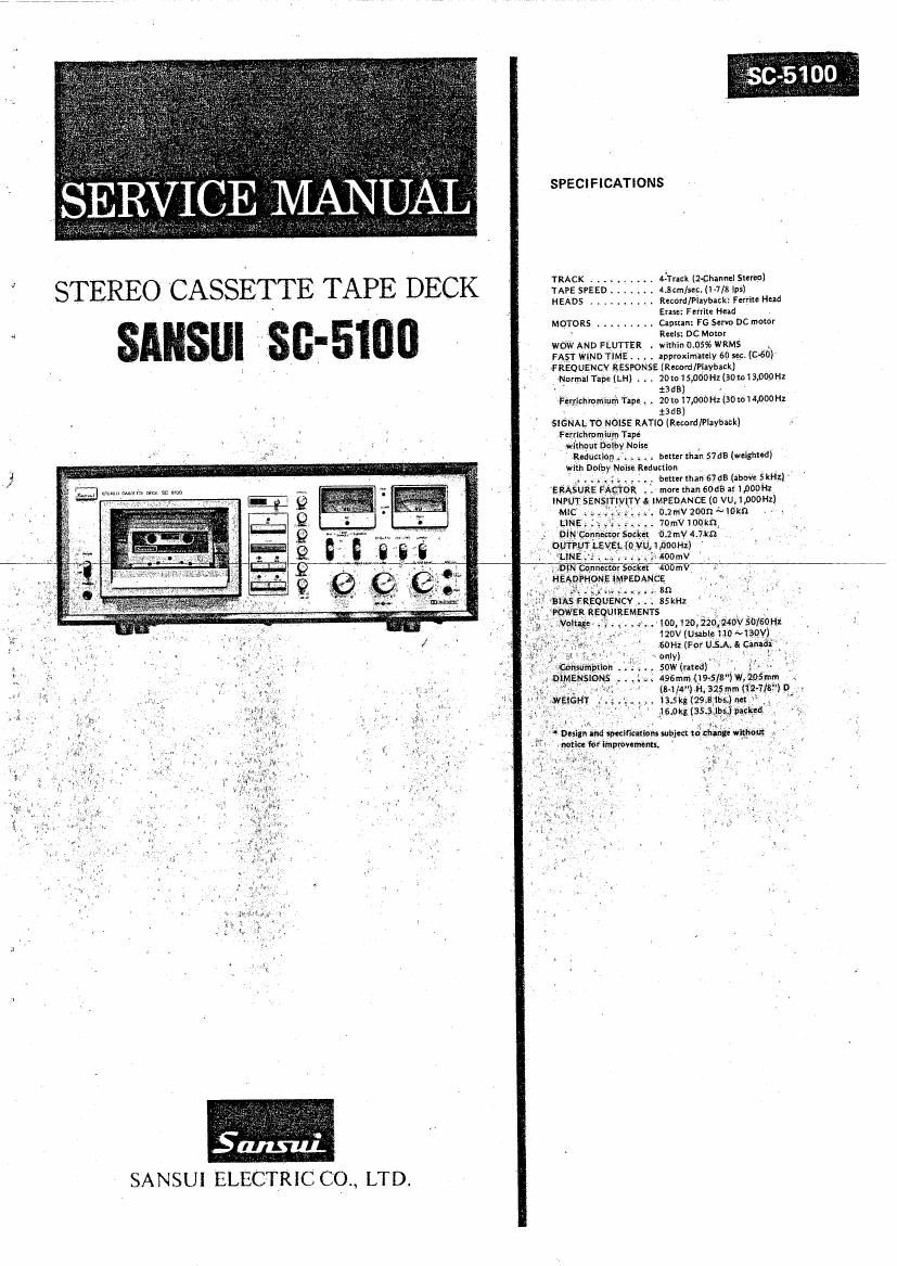 Sansui SC 5100 Service Manual
