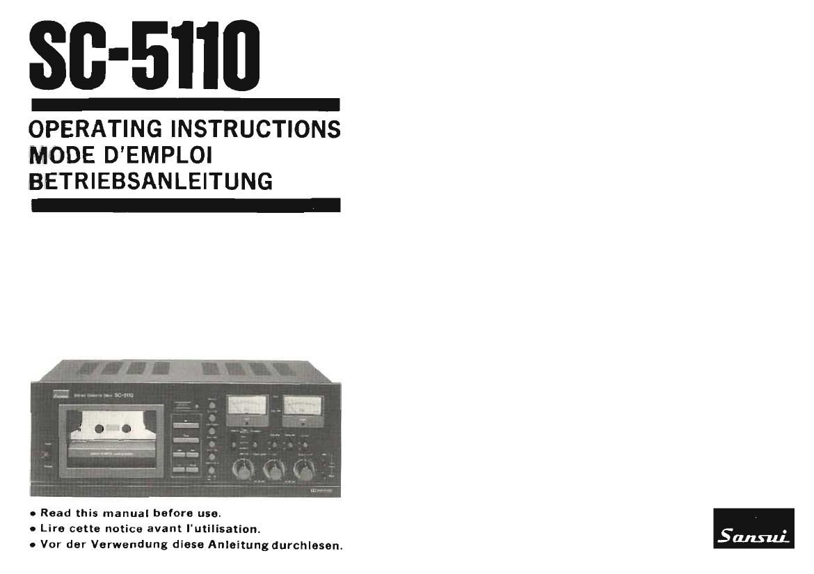 Sansui SC 5110 Owners Manual