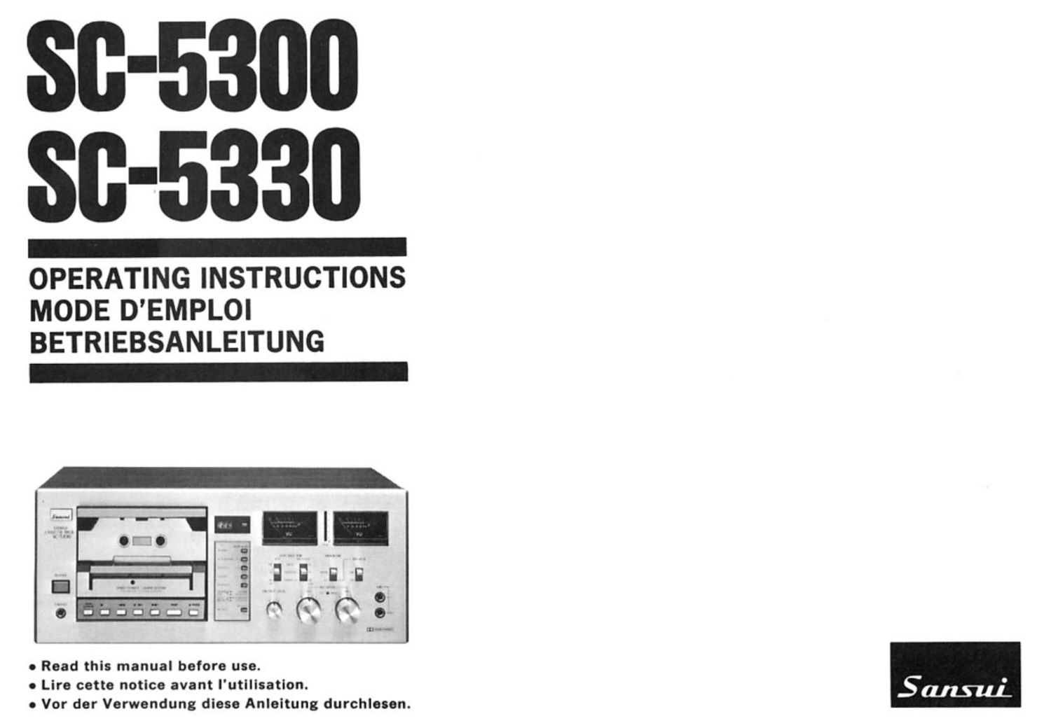 Sansui SC 5300 Owners Manual