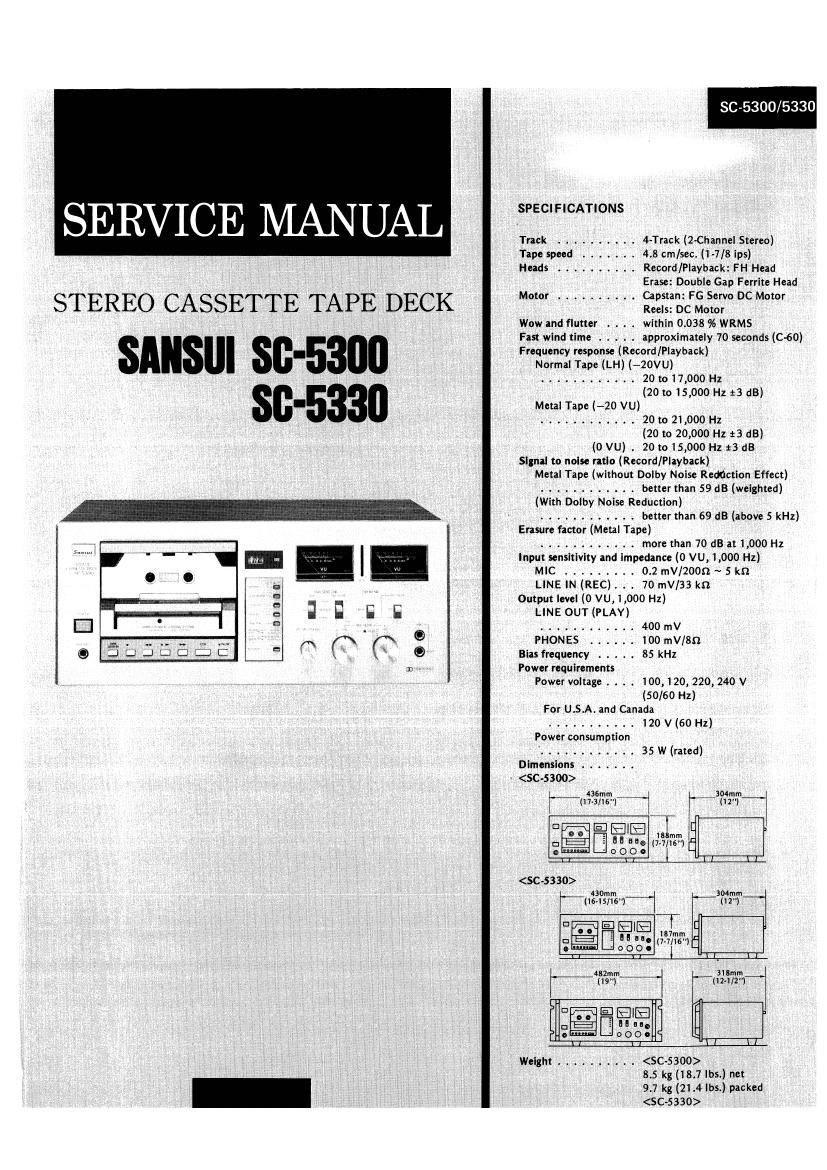 Sansui SC 5330 Service Manual