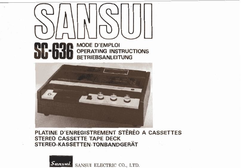 Sansui SC 636 Owners Manual
