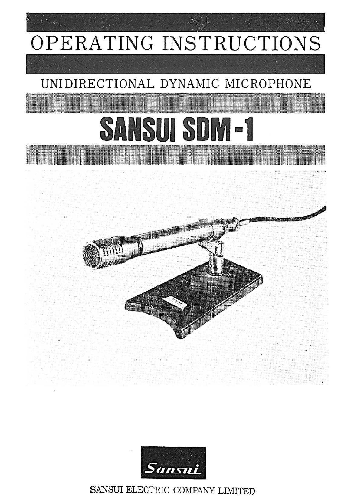 Sansui SDM 1 Owners Manual