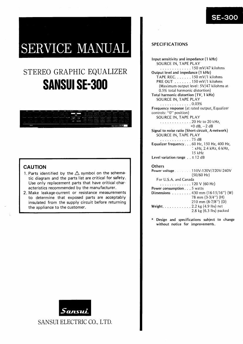Sansui SE 300 Service Manual