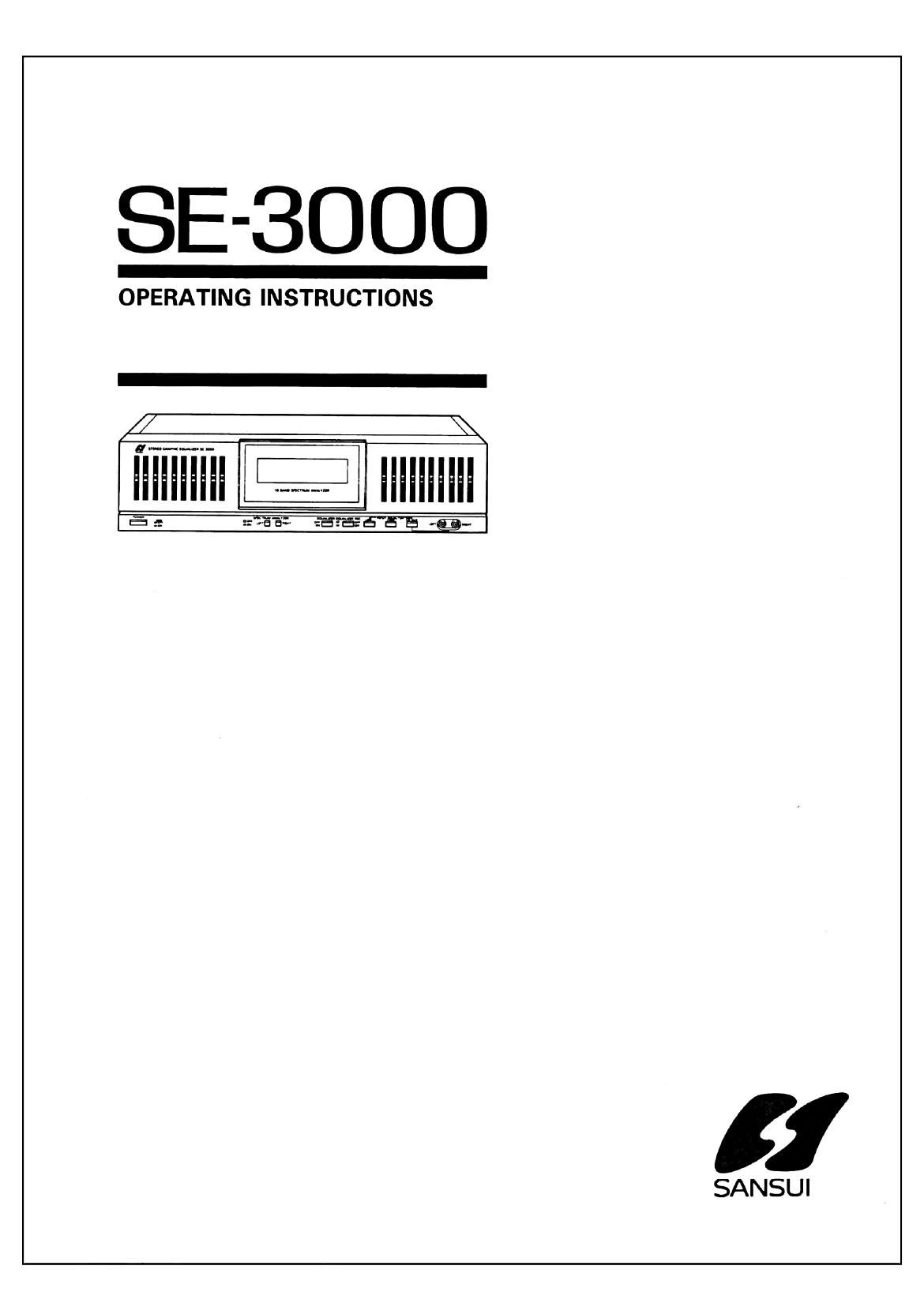 Sansui SE 3000 Owners Manual